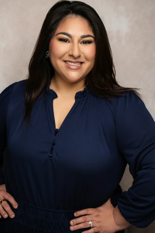 a woman smiling at camera